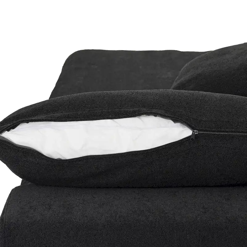 Canapé d'angle modulable 5 pièces avec pouf