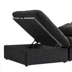 Canapé d'angle modulable 5 pièces avec pouf