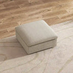 Canapé d'angle modulable 5 pièces avec pouf