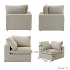 Canapé d'angle modulable 5 pièces avec pouf