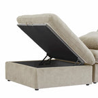 Canapé d'angle modulable 5 pièces avec pouf
