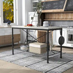 Îlot de cuisine contemporain blanc et or de 58 pouces de large avec plateau en marbre par