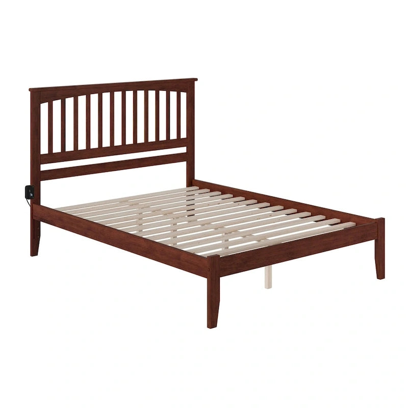 Lit plateforme King en noyer