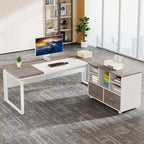 Bureau de direction en L avec classeur