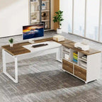 Bureau de direction en L avec classeur