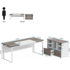 Bureau de direction en L avec classeur
