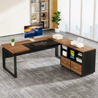 Bureau de direction en L avec classeur