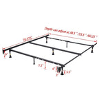 Cadre de lit double/double XL/grand en métal (pieds glissants)
