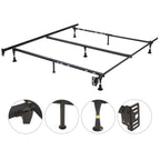 Cadre de lit double/double XL/grand en métal (pieds glissants)