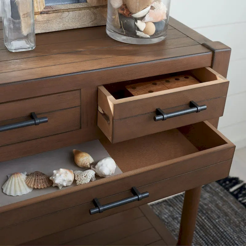 Console 3 tiroirs avec pieds tournés — 23.5" la. x 13" P x 29.5" H