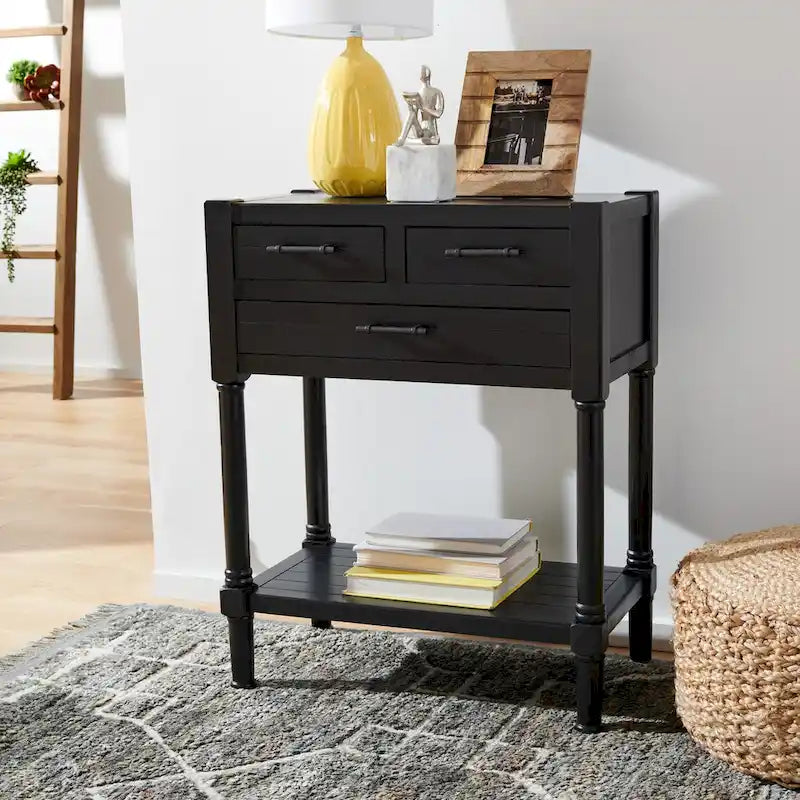 Console 3 tiroirs avec pieds tournés — 23.5" la. x 13" P x 29.5" H