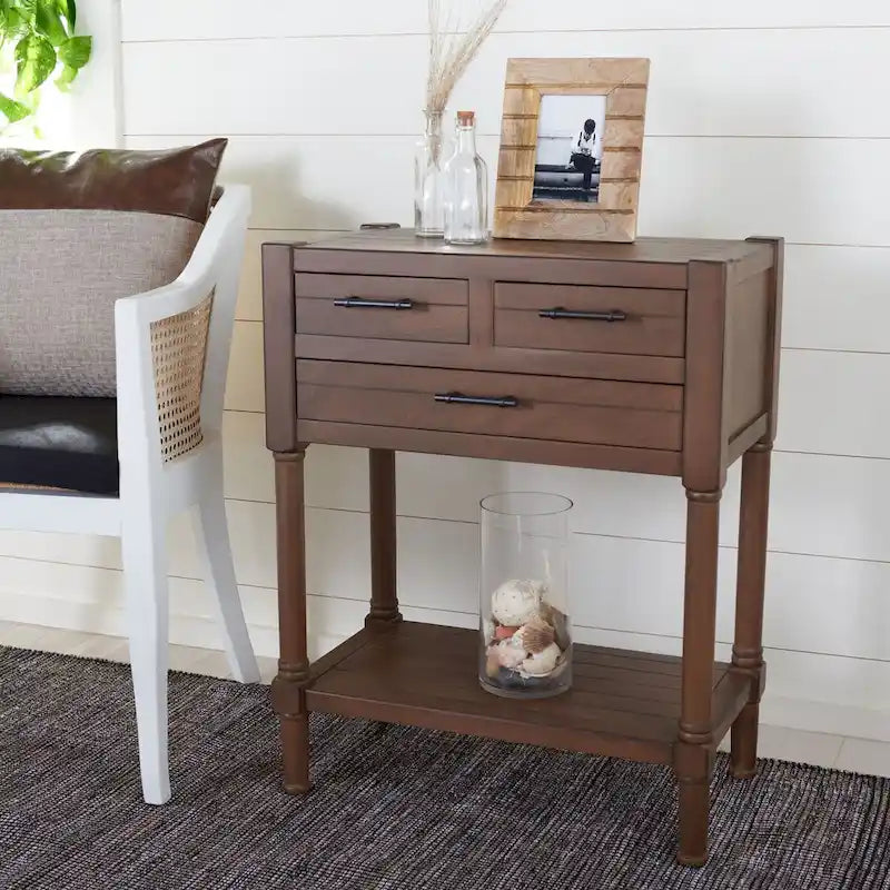 Console 3 tiroirs avec pieds tournés — 23.5" la. x 13" P x 29.5" H