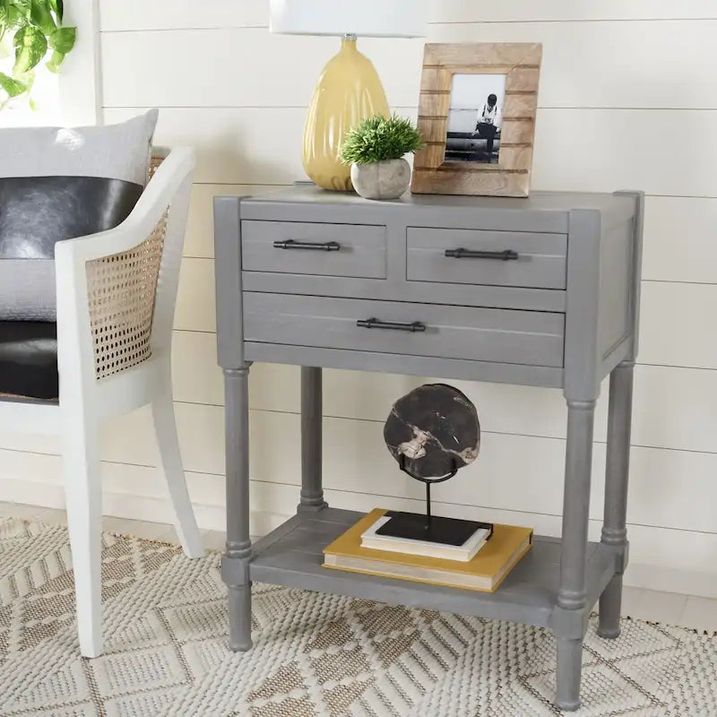 Console 3 tiroirs avec pieds tournés — 23.5" la. x 13" P x 29.5" H
