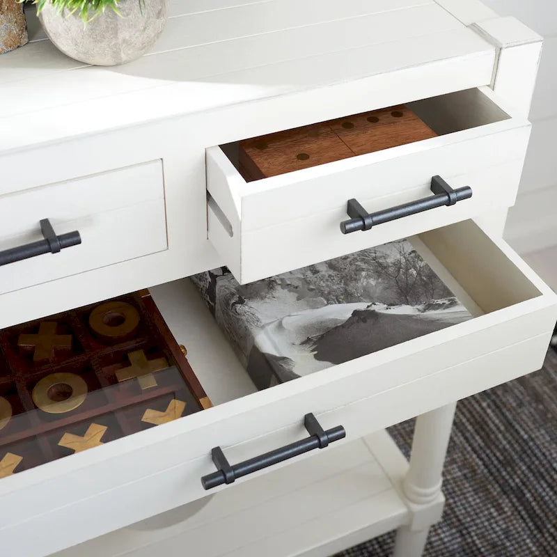 Console 3 tiroirs avec pieds tournés — 23.5" la. x 13" P x 29.5" H