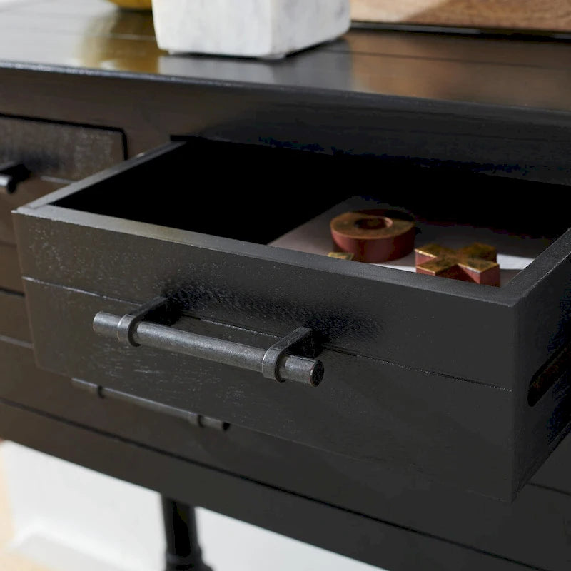 Console 3 tiroirs avec pieds tournés — 23.5" la. x 13" P x 29.5" H