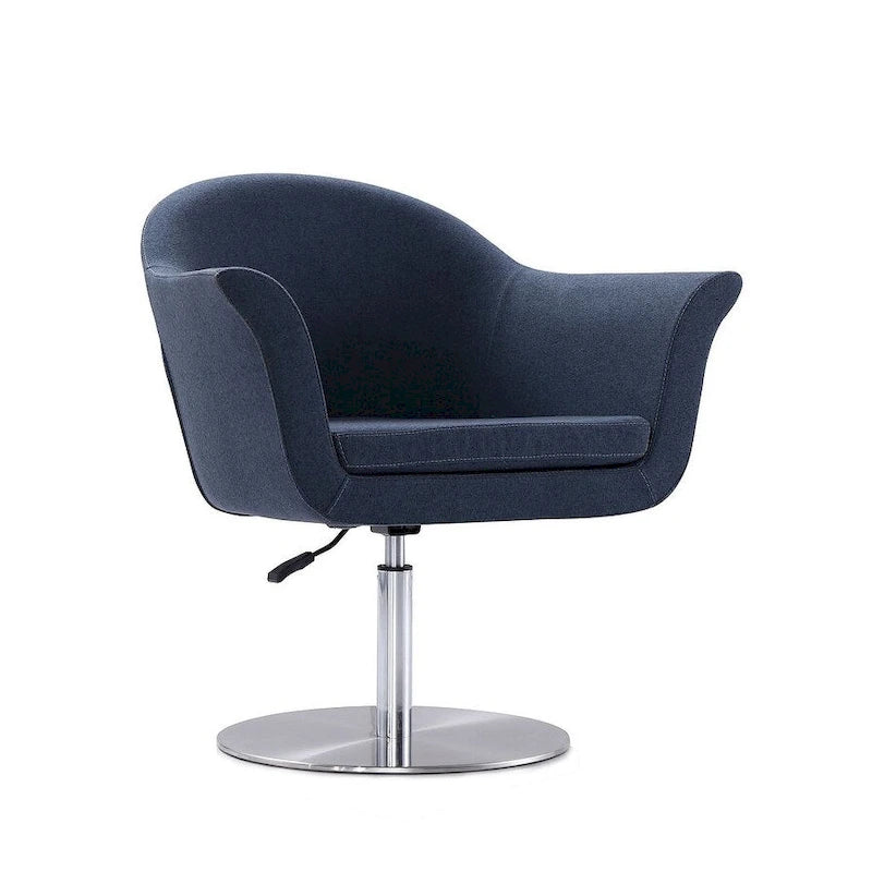 Fauteuil d'appoint pivotant réglable en métal brossé tissé