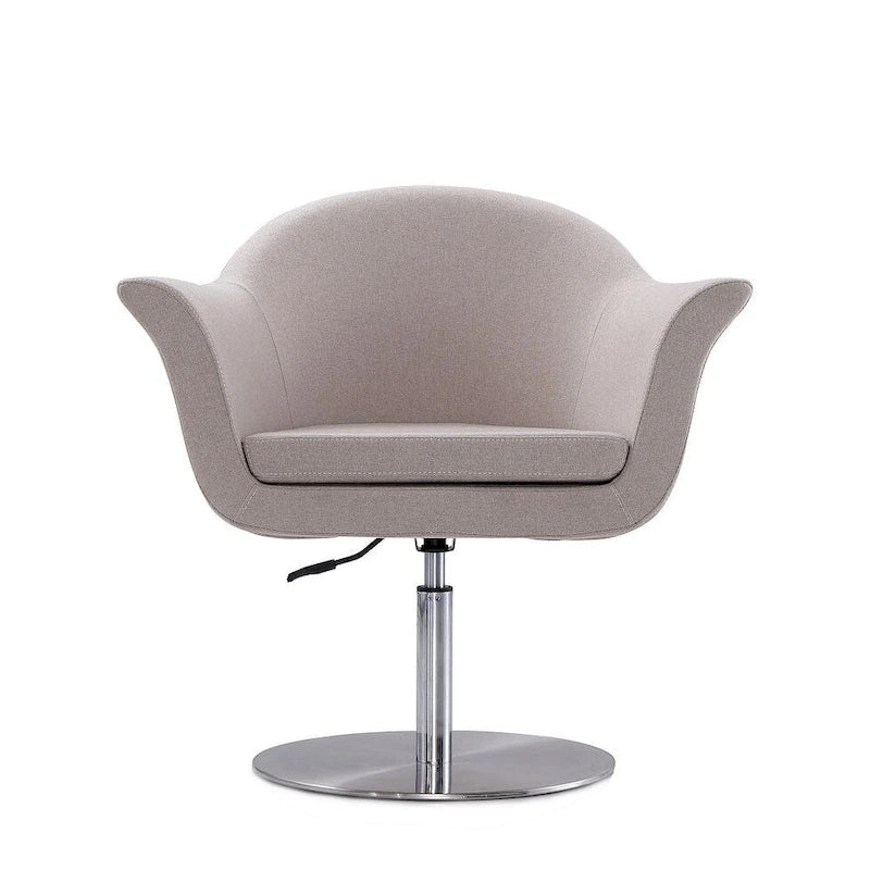 Fauteuil d'appoint pivotant réglable en métal brossé tissé