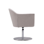Fauteuil d'appoint pivotant réglable en métal brossé tissé