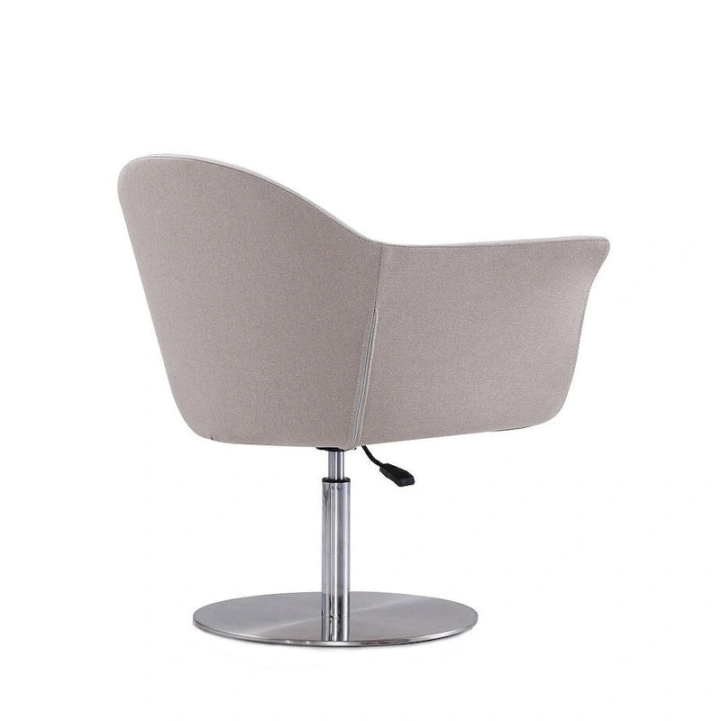 Fauteuil d'appoint pivotant réglable en métal brossé tissé