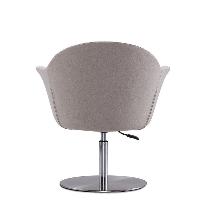 Fauteuil d'appoint pivotant réglable en métal brossé tissé