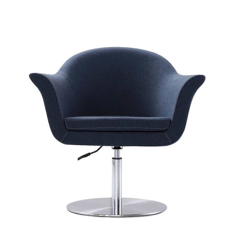 Fauteuil d'appoint pivotant réglable en métal brossé tissé