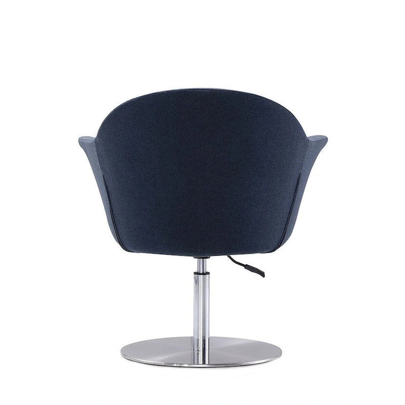Fauteuil d'appoint pivotant réglable en métal brossé tissé
