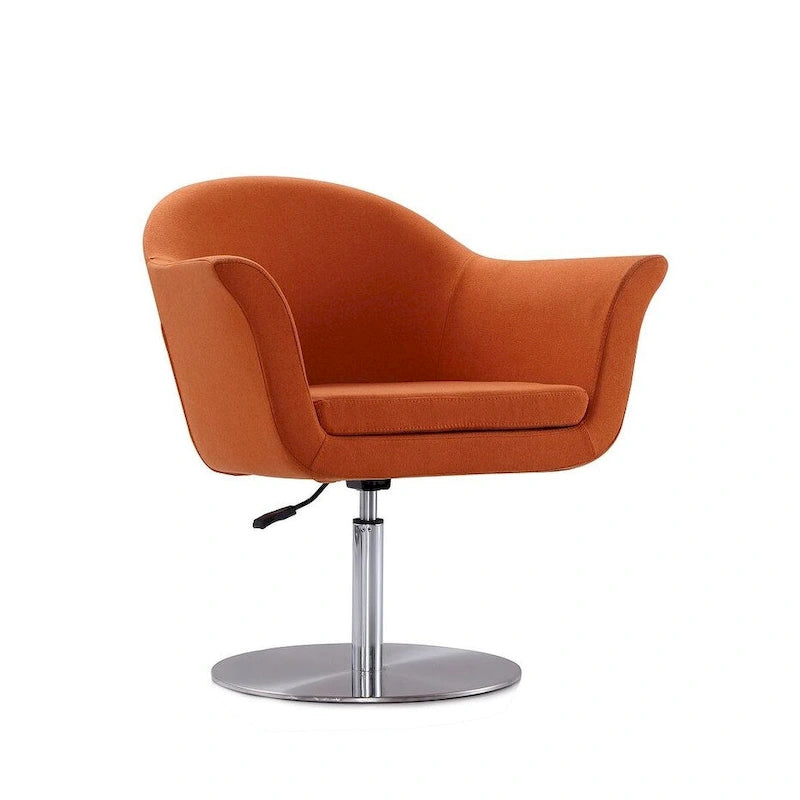 Fauteuil d'appoint pivotant réglable en métal brossé tissé