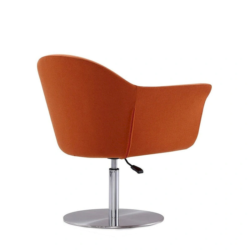 Fauteuil d'appoint pivotant réglable en métal brossé tissé