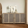 Buffet bahut de rangement Accent en rotin naturel (Lot de 2)