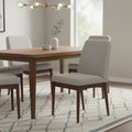 Lee Set of 2 Modern Wood Dining Chairs, Cushioned Seats, Tapered Legs, Gray