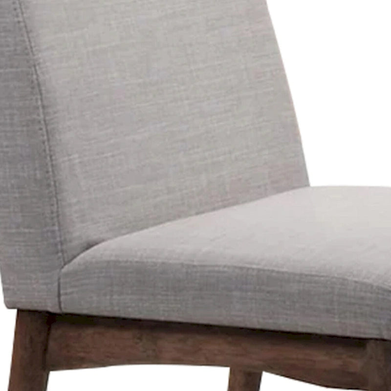Lot de 2 chaises de salle à manger modernes en bois, sièges rembourrés, pieds fuselés, gris