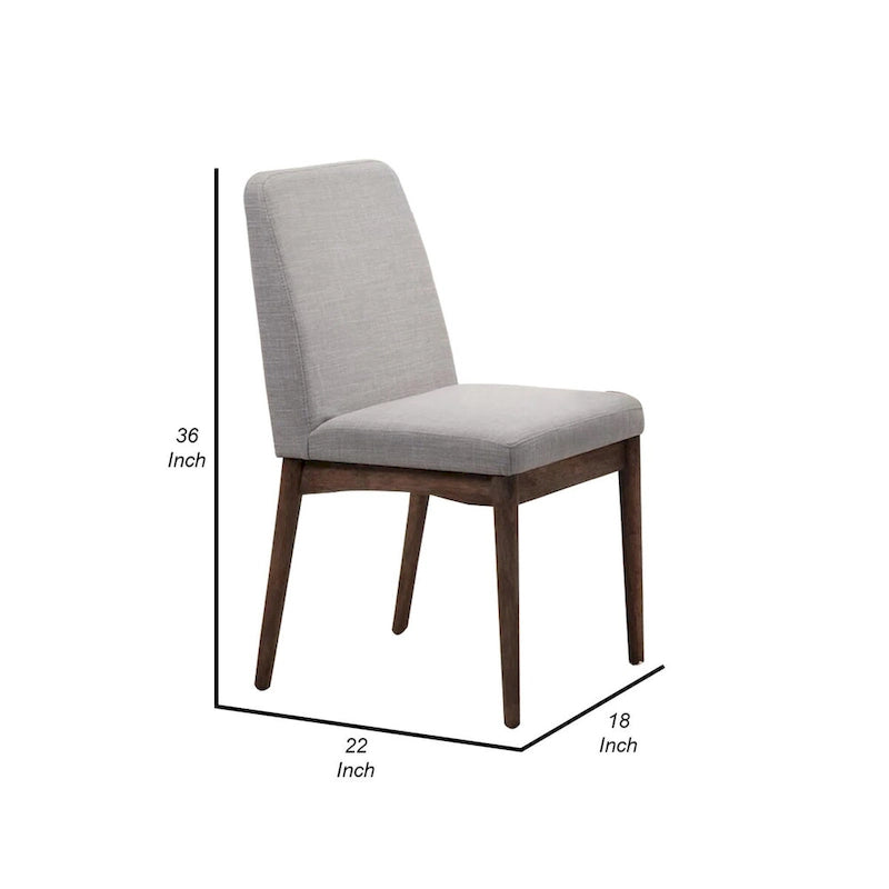 Lot de 2 chaises de salle à manger modernes en bois, sièges rembourrés, pieds fuselés, gris