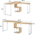 Table d'angle avec étagères de rangement