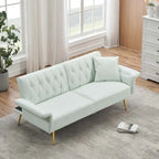 Canapé-lit futon, canapé pliable en similicuir, causeuse convertible, lit de repos avec accoudoirs réglables pour petits espaces
