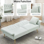 Canapé-lit futon, canapé pliable en similicuir, causeuse convertible, lit de repos avec accoudoirs réglables pour petits espaces
