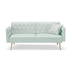 Canapé-lit futon, canapé pliable en similicuir, causeuse convertible, lit de repos avec accoudoirs réglables pour petits espaces