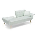 Canapé-lit futon, canapé pliable en similicuir, causeuse convertible, lit de repos avec accoudoirs réglables pour petits espaces