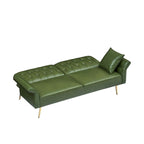 Canapé-lit futon, canapé pliable en similicuir, causeuse convertible, lit de repos avec accoudoirs réglables pour petits espaces