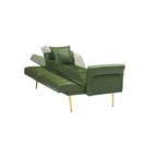 Canapé-lit futon, canapé pliable en similicuir, causeuse convertible, lit de repos avec accoudoirs réglables pour petits espaces