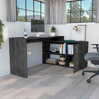 Bureau en L pour Bureau, Salon, Appartement, Chêne Fumé
