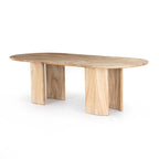 Table à manger en bois de Guanacaste doré avec pieds arqués