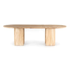 Table à manger en bois de Guanacaste doré avec pieds arqués