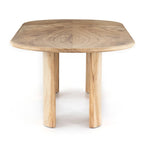 Table à manger en bois de Guanacaste doré avec pieds arqués