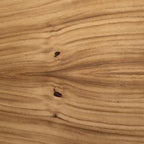 Table à manger en bois de Guanacaste doré avec pieds arqués