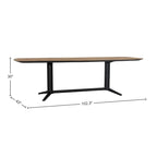 Table à manger Teak 102 large, noire