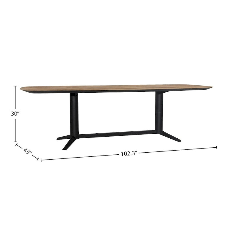 Table à manger Teak 102 large, noire