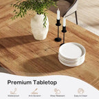 Table à manger en bois de 180 cm, grande table de salle à manger pour 6 à 8 personnes, table de cuisine