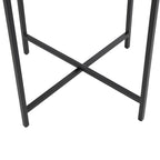 Table d'appoint latérale en métal en forme de X avec plateau en verre texturé - Or ou Noir